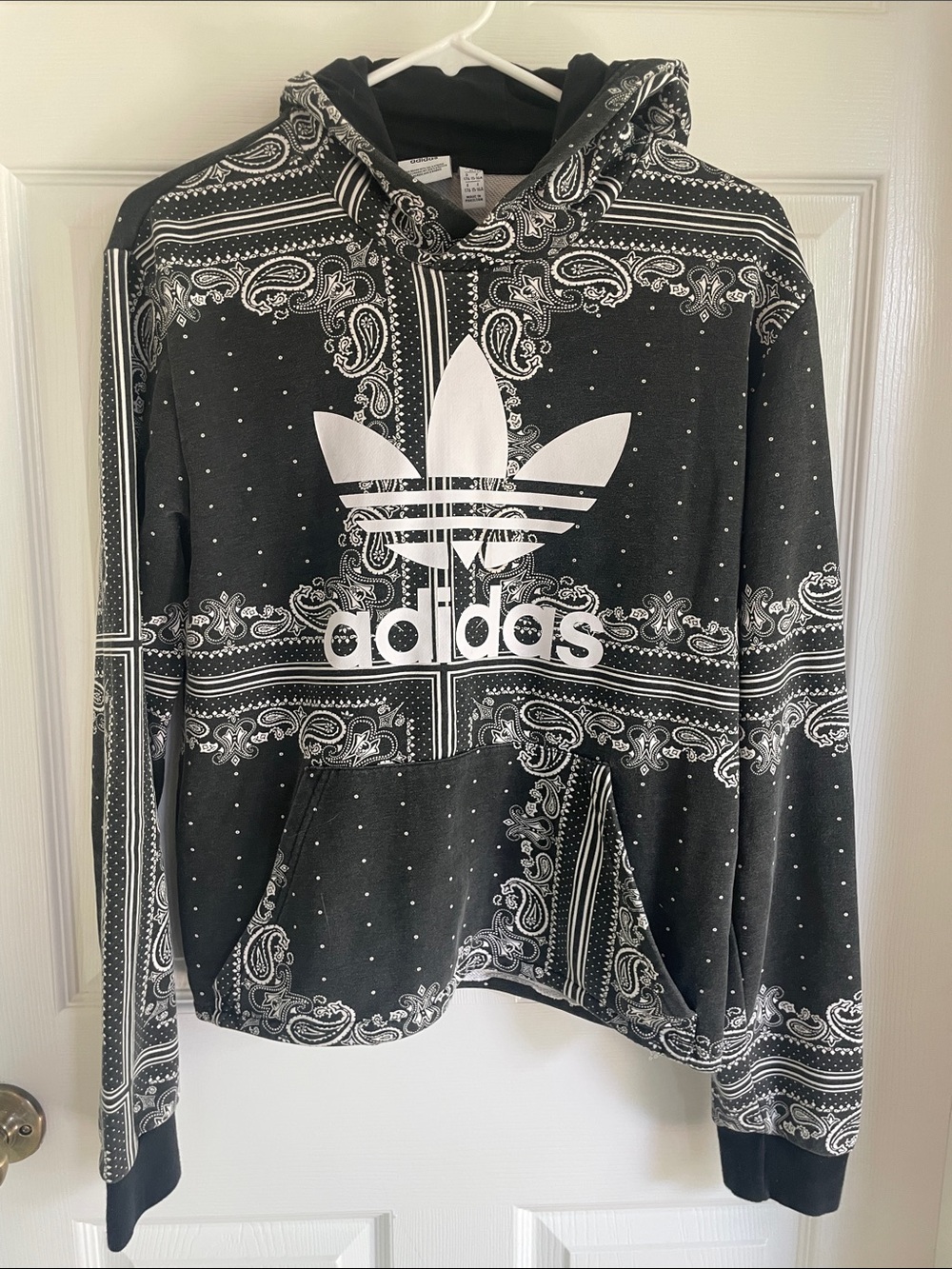 adidas Black & White Paisley Trefoil Hoodie